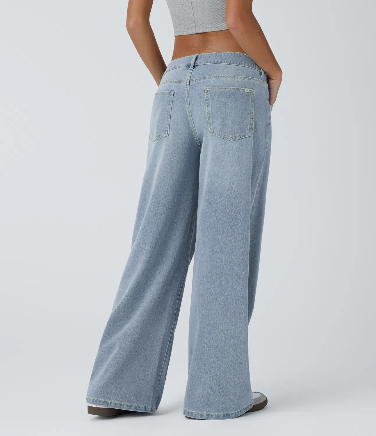 Flex Asymmetric Low Rise Zipper Jeans